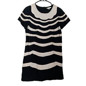 Matty M Women's Black and White Scalloped Dress Size Large